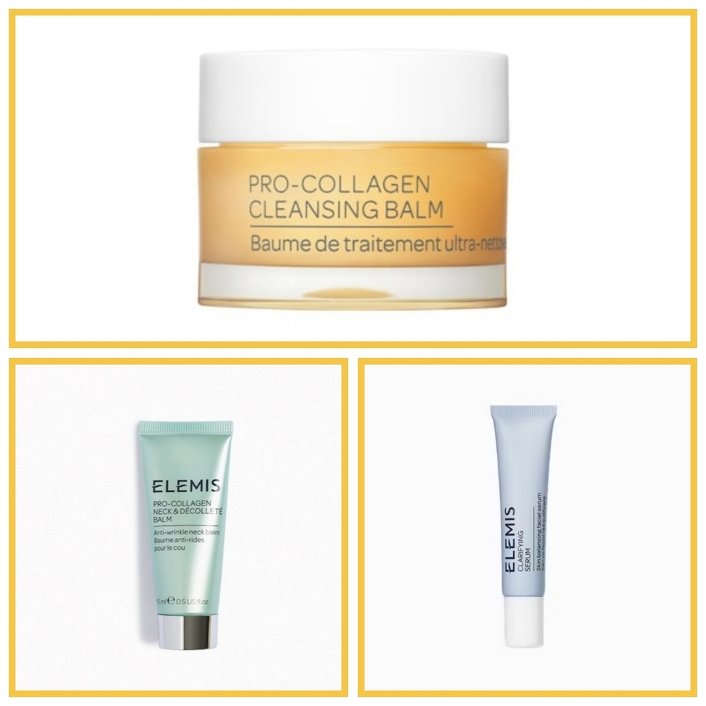 Elemis Mini Pro-Collagen Cleansing Balm, Neck & Decollete Balm, Clarfying Serum